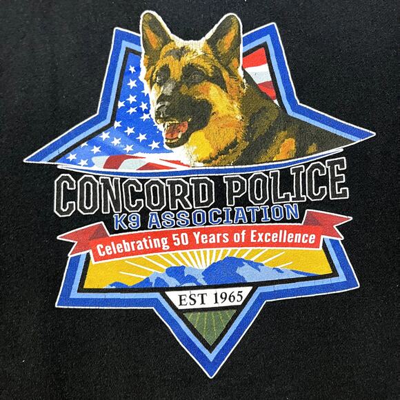 Vintage Police K9 Unit Hoodie Sweatshirt Adult Small Black Full Zip Concord Dog - Picture 2 of 10
